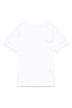 T-shirt con logo ricamato in cotone bianco GIVENCHY KIDS | H3072710P